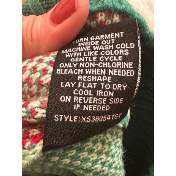 Ugly Christmas Sweater Cool Snowman Green Striped 33 Degrees Women's Small - Picture 7 of 8